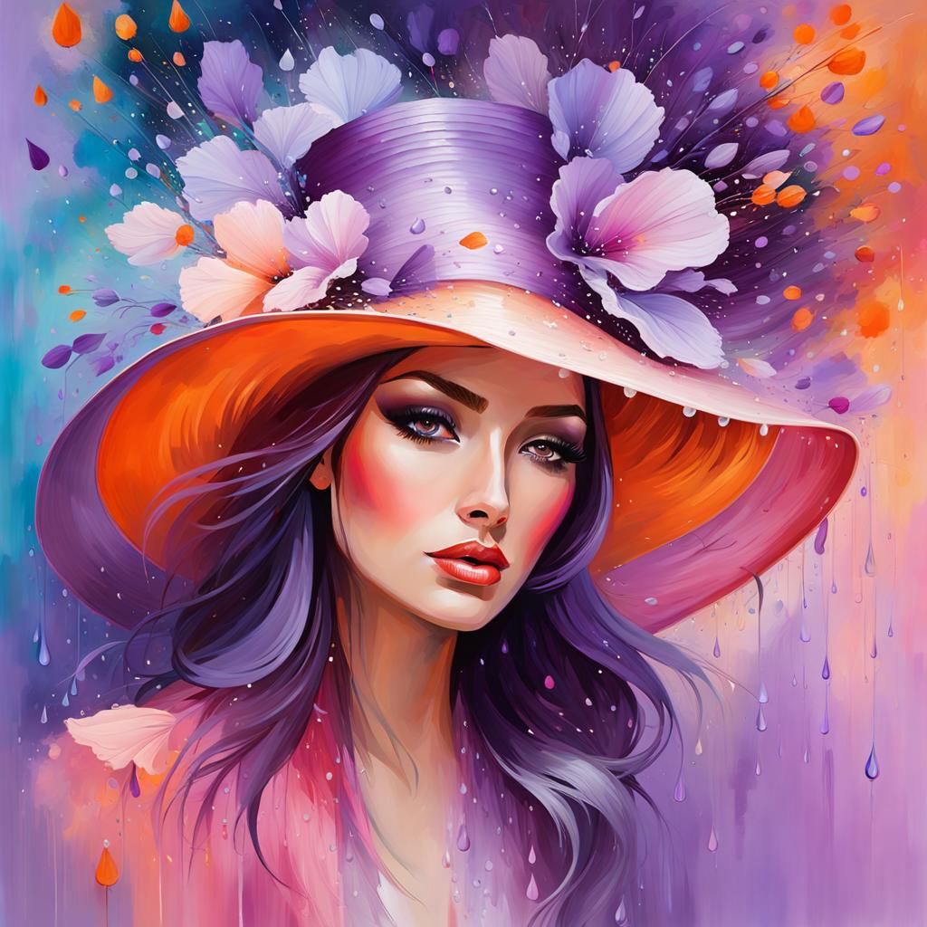 Flower hat lady - AI Generated Artwork - NightCafe Creator