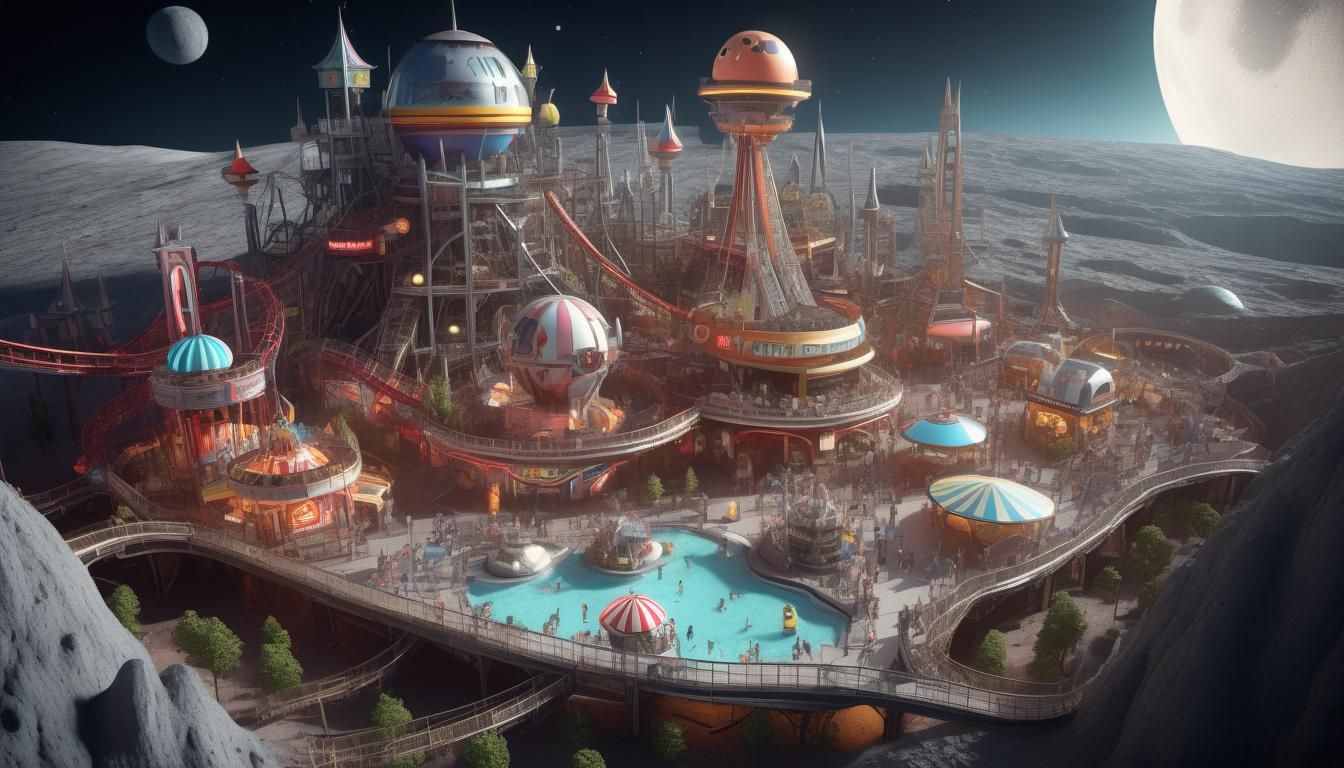 An Extreme Theme Park On The Moon (For Daily Challenge)  by @TDog E Dog