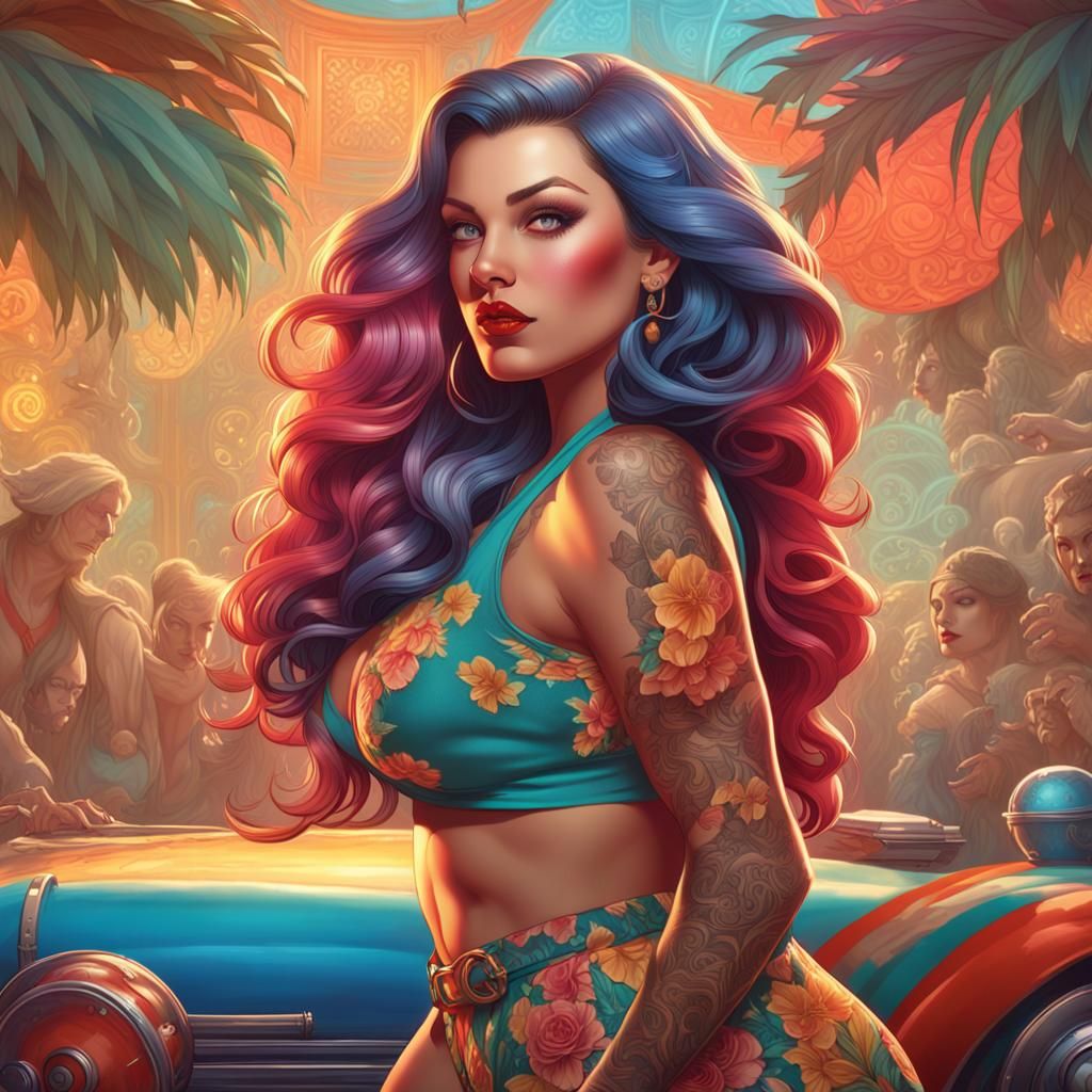 retro pinup style