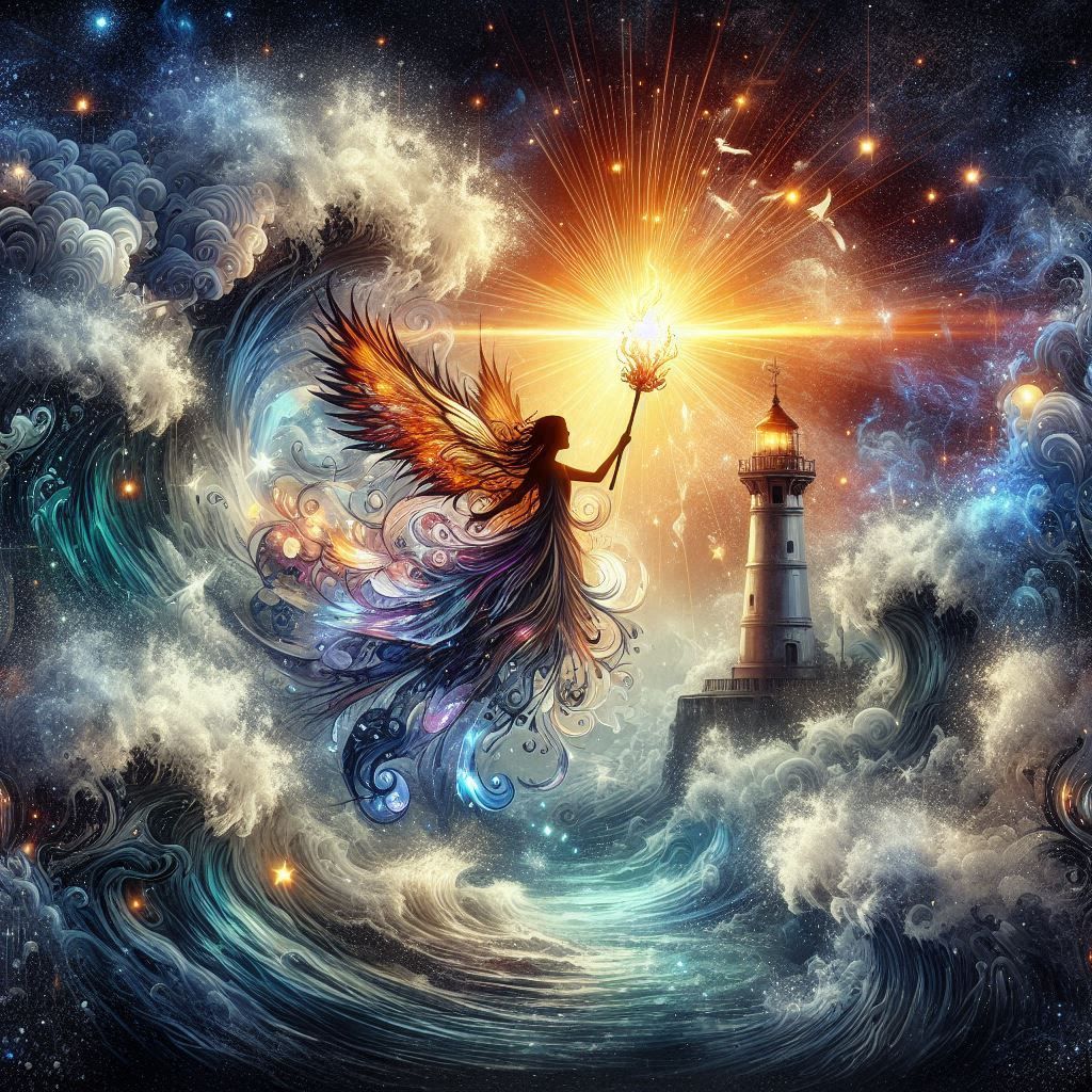 Fairy Lighting the Way on the Ocean