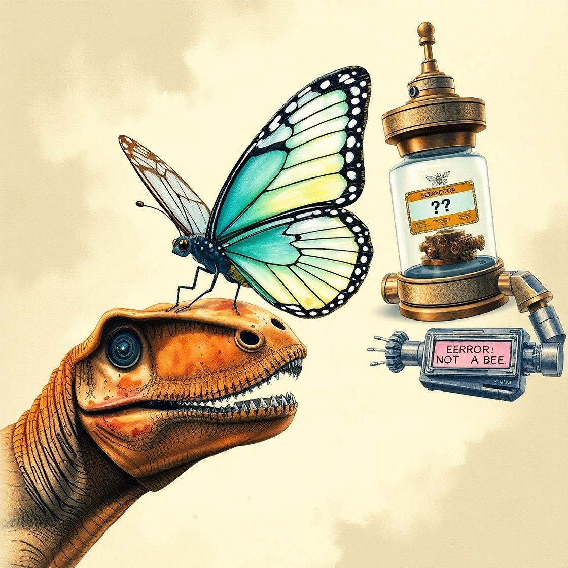 Butter Fly and dinosaur