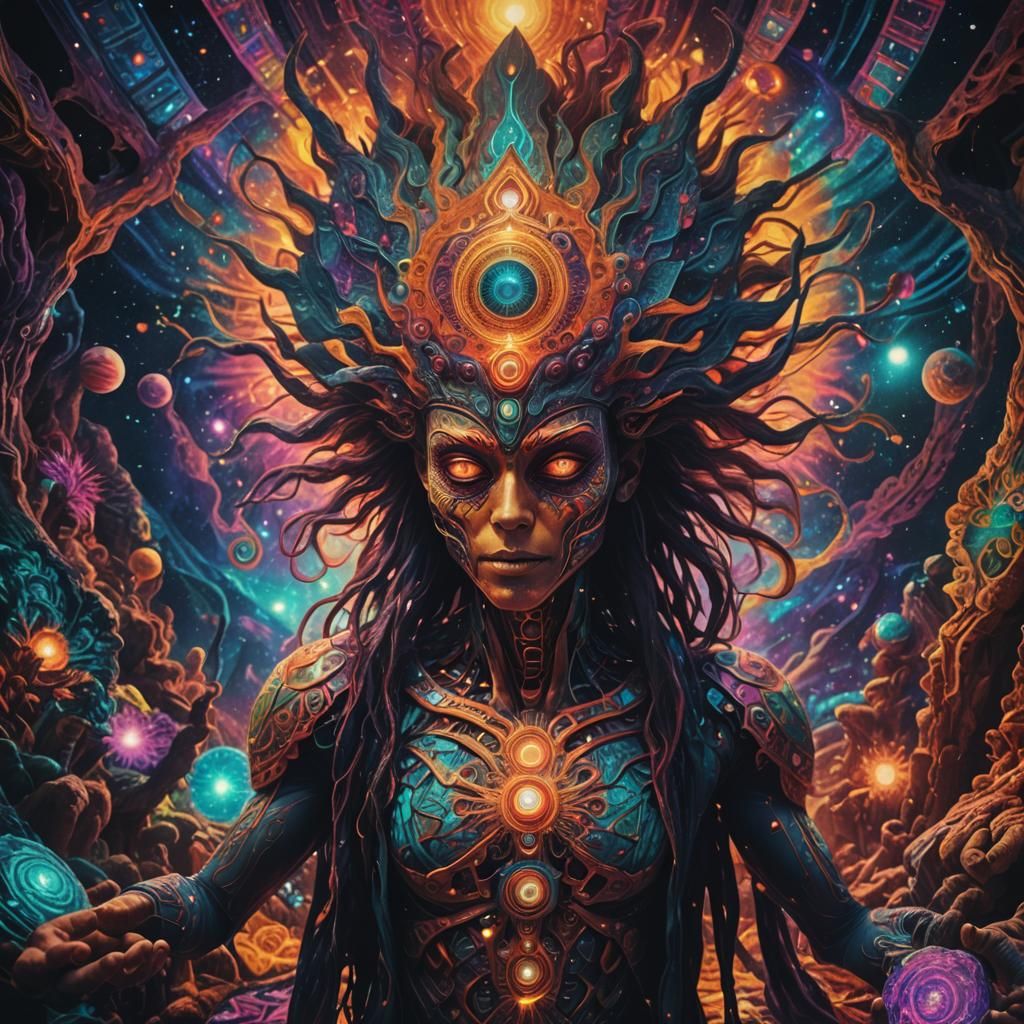 A psychedelic Dmt entity welcoming your breakthrough into the realm of ...