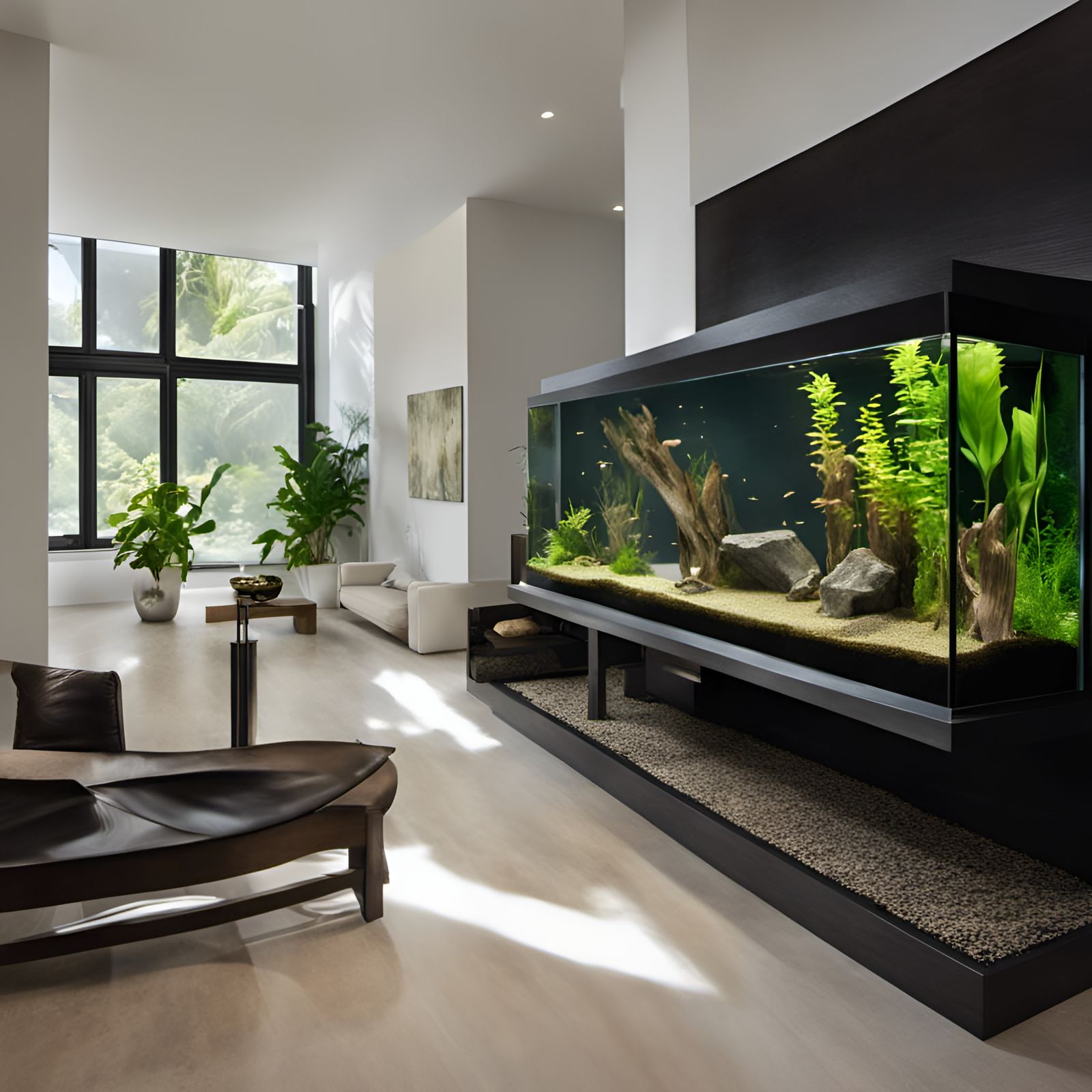 Living Room Dream Aquascape, after TdoggieDog AI Generated Artwork
