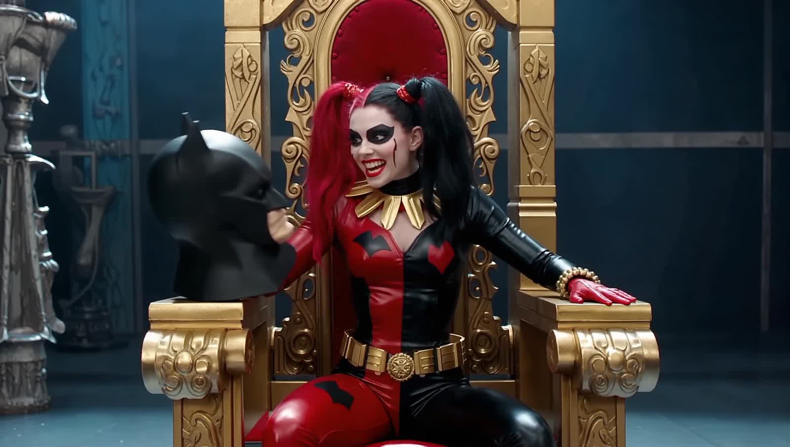 harley quinn dark  with batmans head!