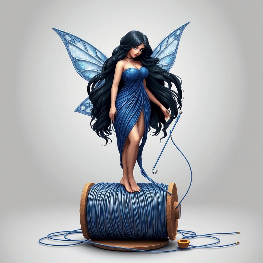 String Fairy on Spool with Needle