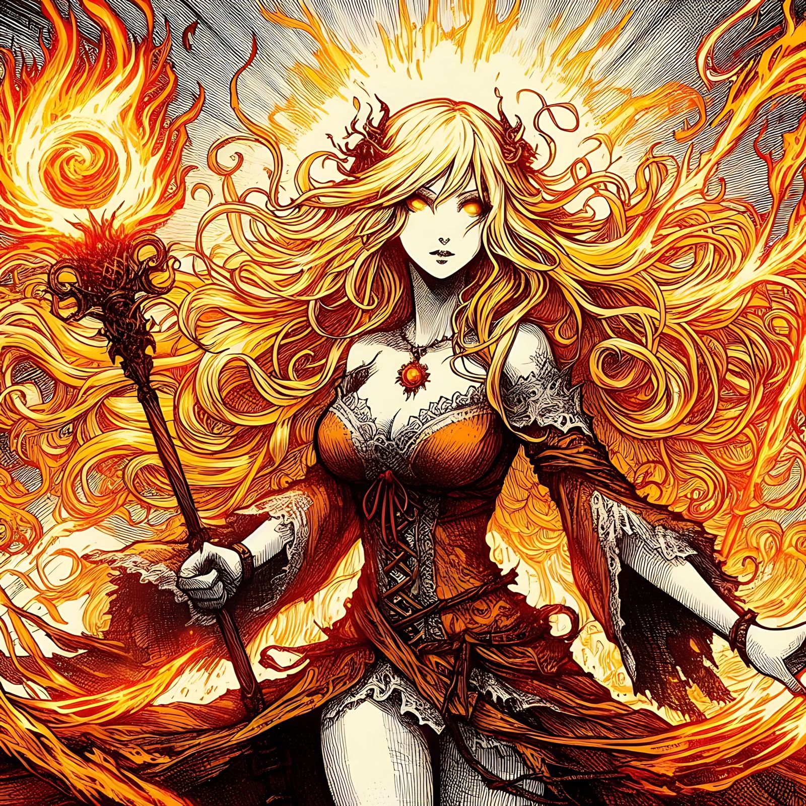 Fire Sorceress (Uploaded)