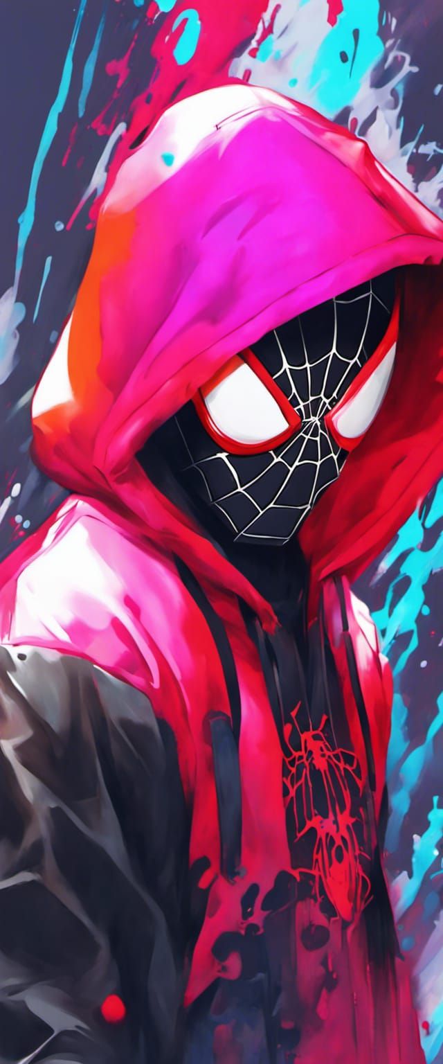 Miles Morales, graffiti art, splash art, street art, spray paint, oil ...