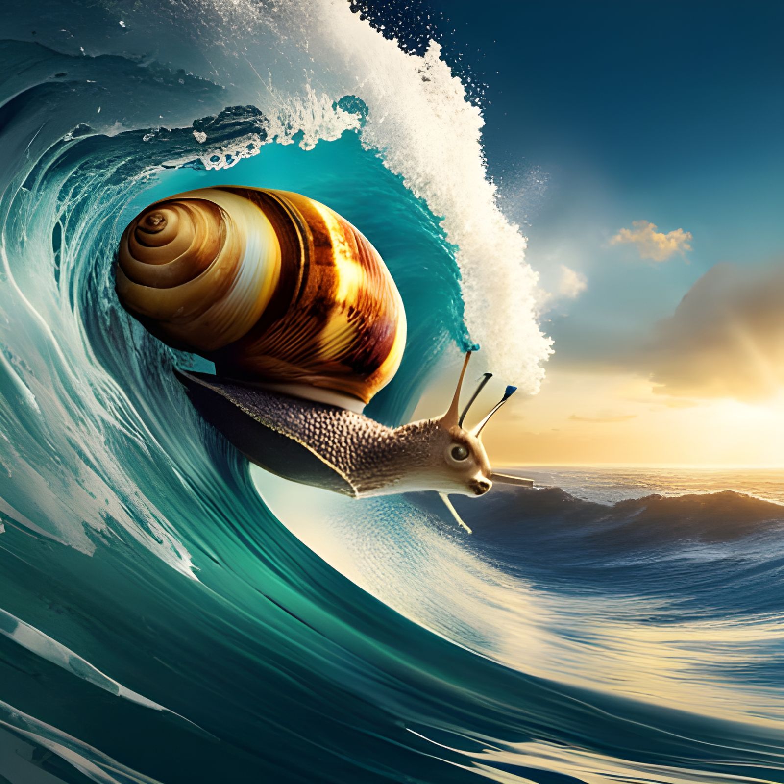 Surfer snail  🐌 🌊  🏄‍♂️  by @avionesplateados 