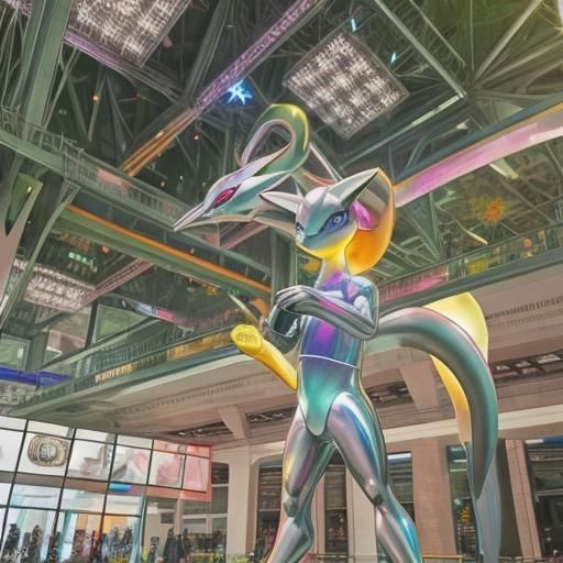 shiny mewtwo 
pokemon monsters holographic