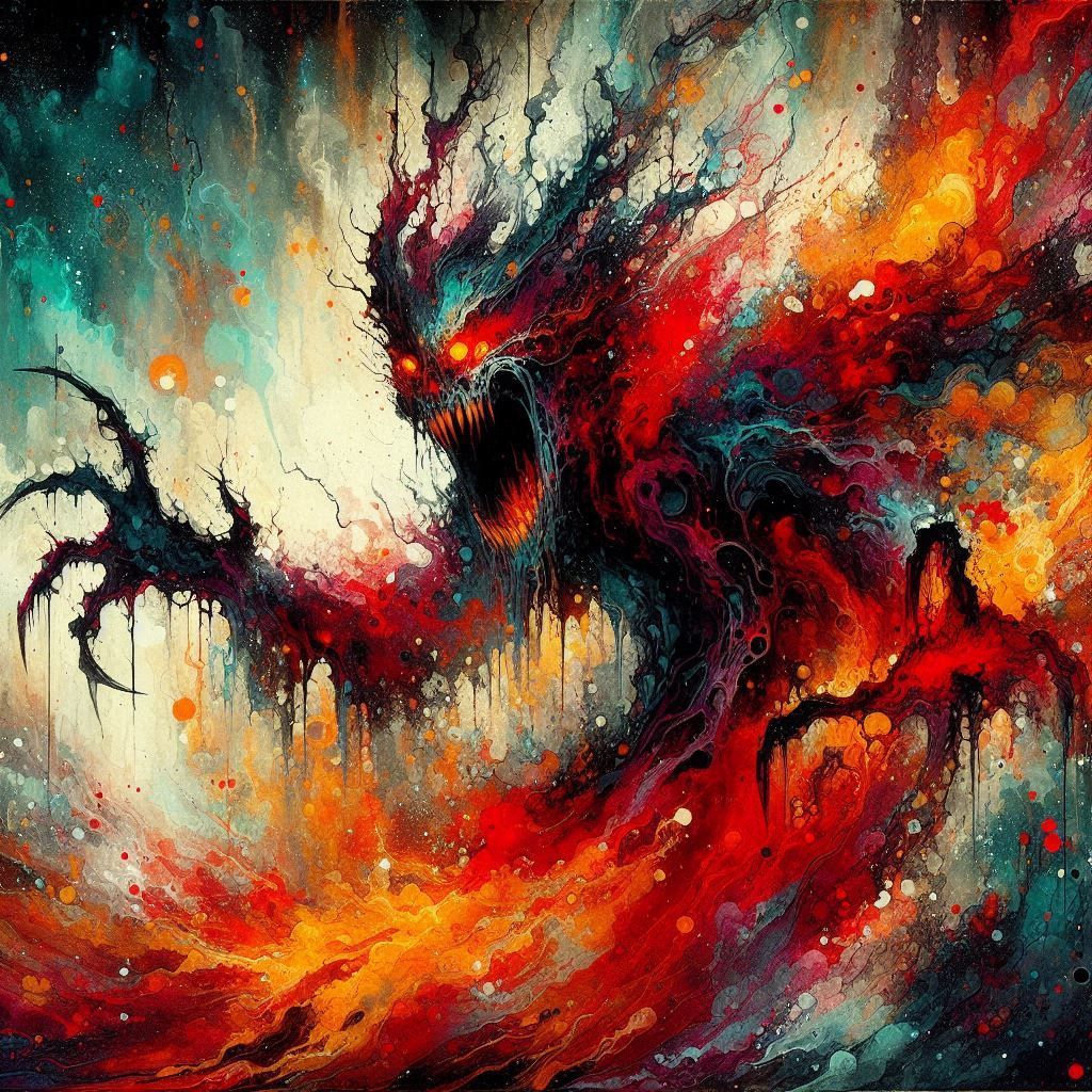 Terrifying ghostly shadow vampire