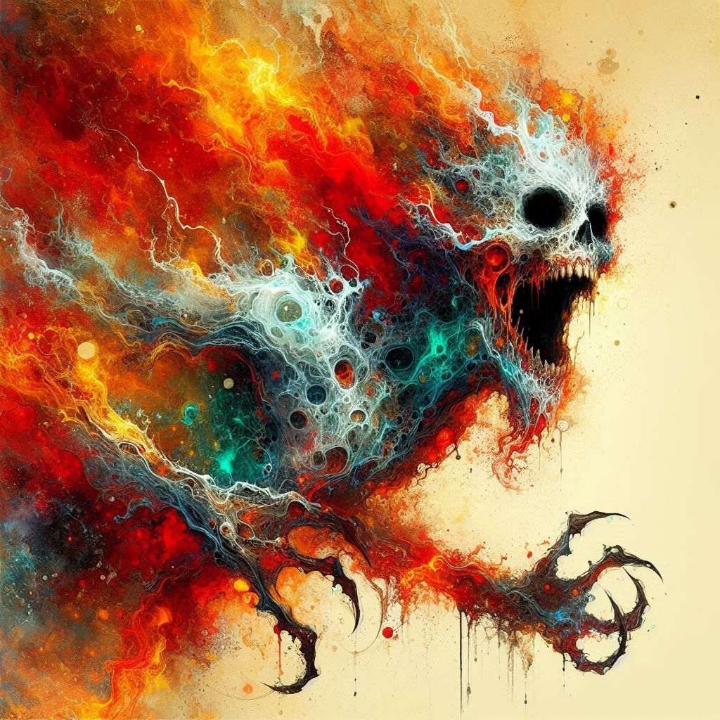 Terrifying ghostly shadow vampire