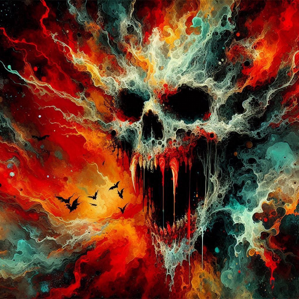 Terrifying ghostly shadow vampire