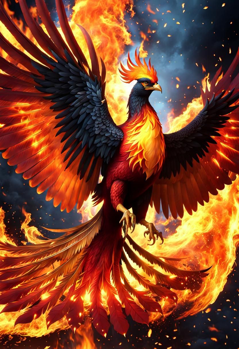 A Phoenix rising from the ashes. - AI Generated Artwork - NightCafe Creator