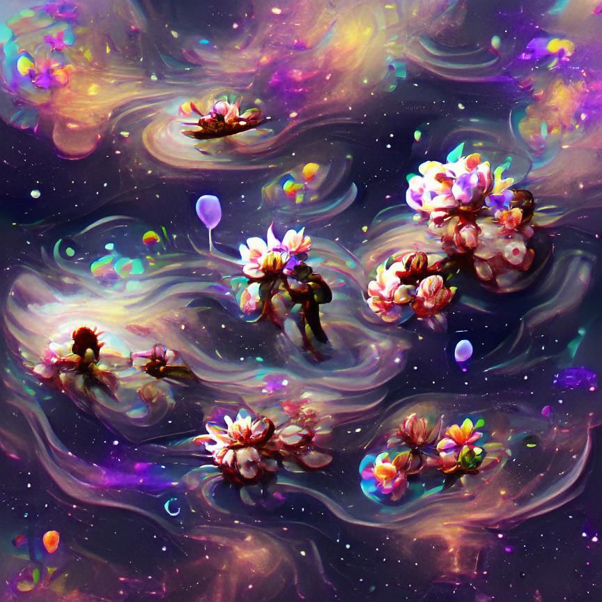 Flowers in a river of space