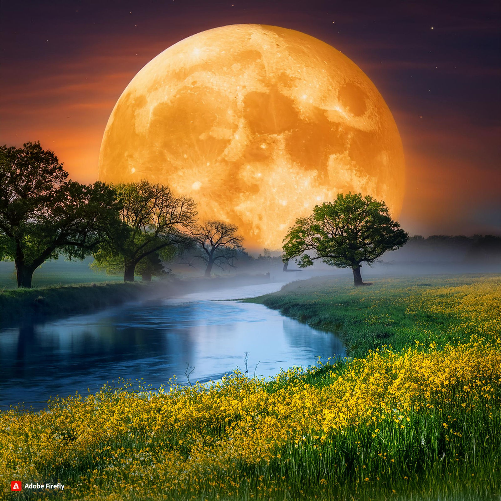 Moon highlighting the landscape