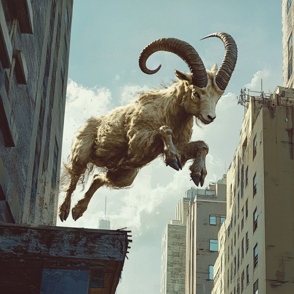 A Markhor Doing Parkour