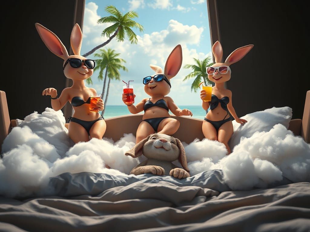 zzz.... zzz... Bunnies... zzz.... beautiful... zzz... beach....