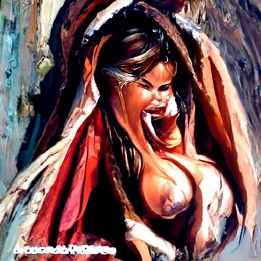 beautiful woman screams