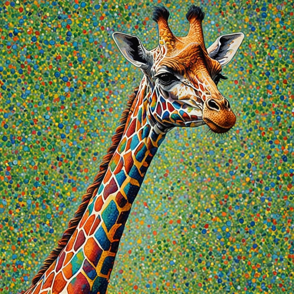 Pointillism Art - Giraffe