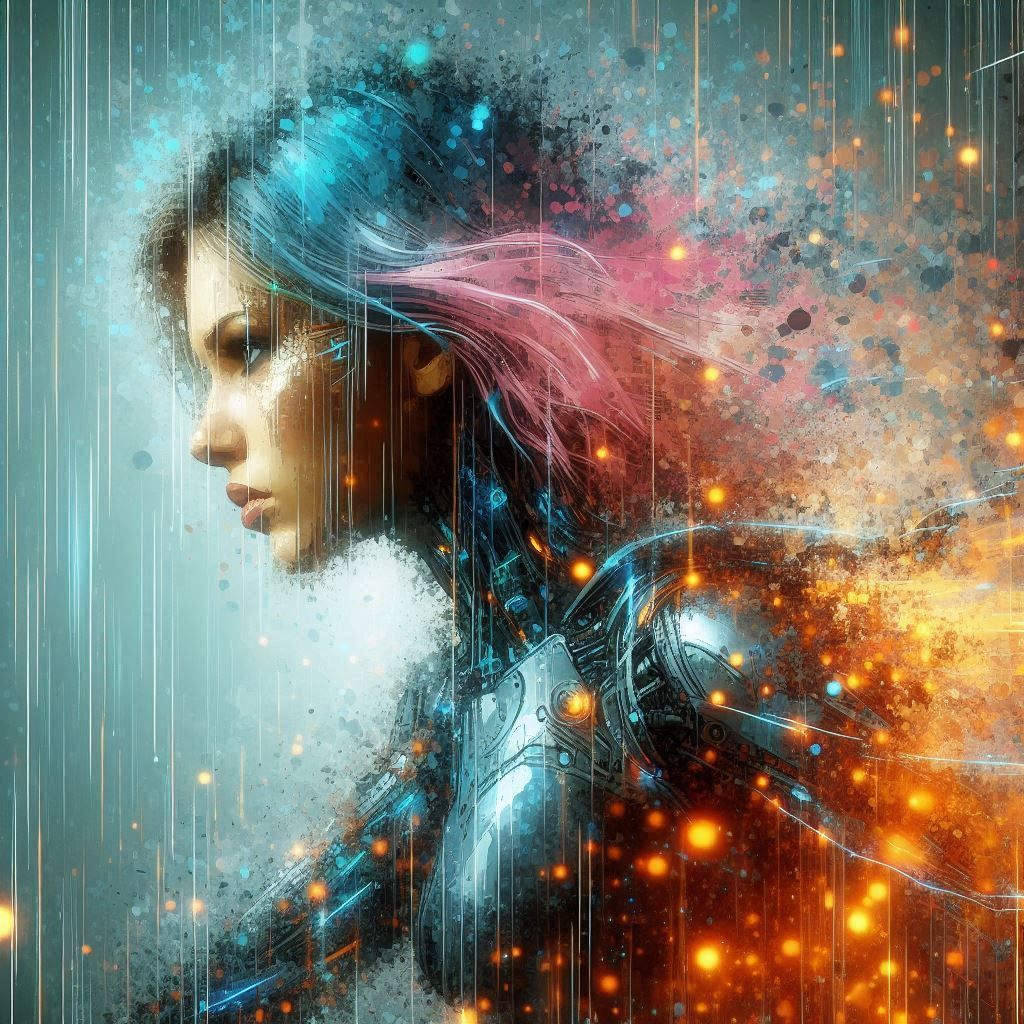 double exposure beautiful fantasy DALL-E 3 portrait landscap...