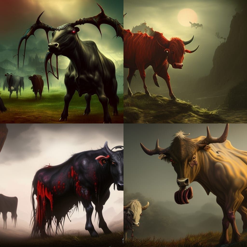 vampire cows - AI Generated Artwork - NightCafe Creator