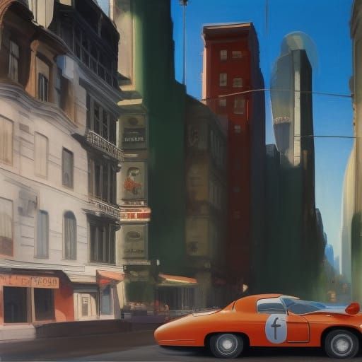 racing car in a city