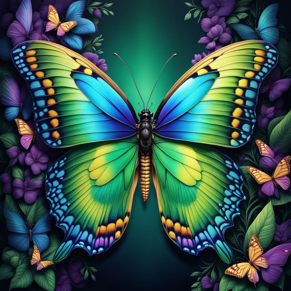 Iridescent butterfly - AI Generated Artwork - NightCafe Creator