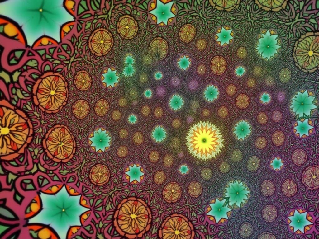 A psychedelic futuristic star system 