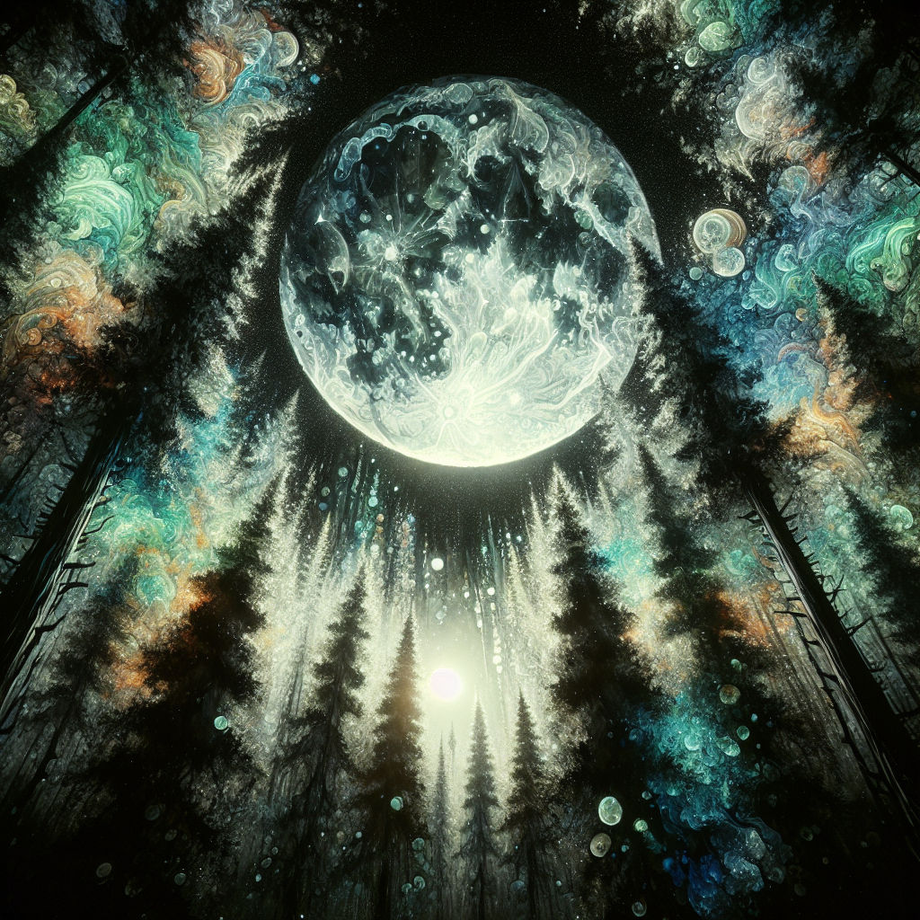 Forest moon gazing  by @Marshas Creative AI Designs