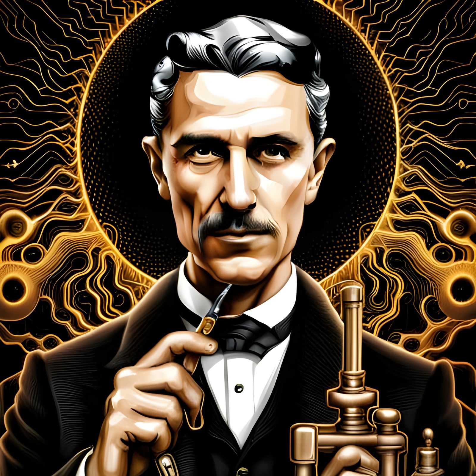 The Mad Scientist: Nikola Tesla the Genius - AI Generated Artwork ...