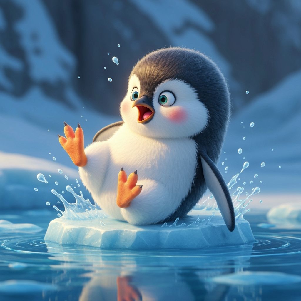 Penguin slips  by @Mangochango