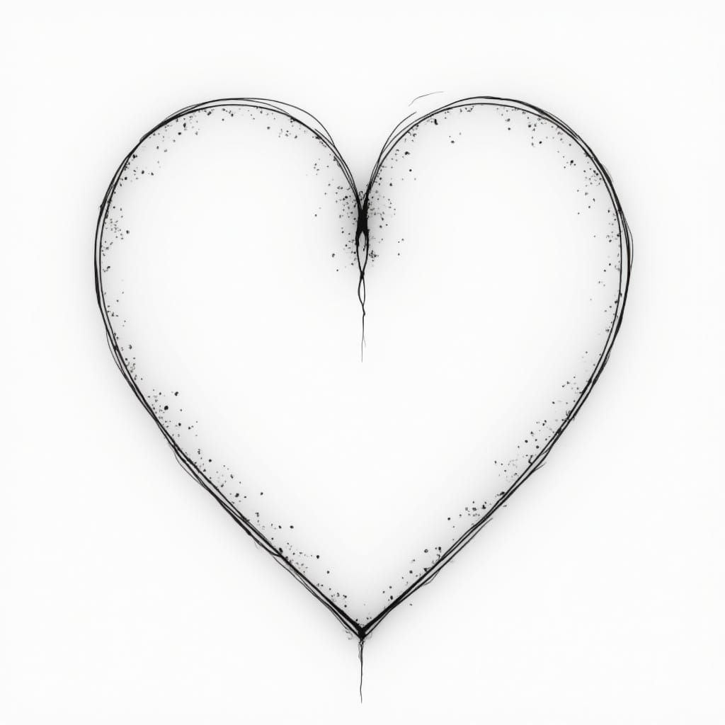 A simple black-and-white outline drawing of a heart. The design is minimalistic and clean, with smooth, clear lines, mak...