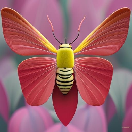 Rosy Maple Moth - AI Generated Artwork - NightCafe Creator