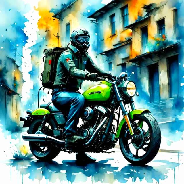  Futuristic motorcycle.