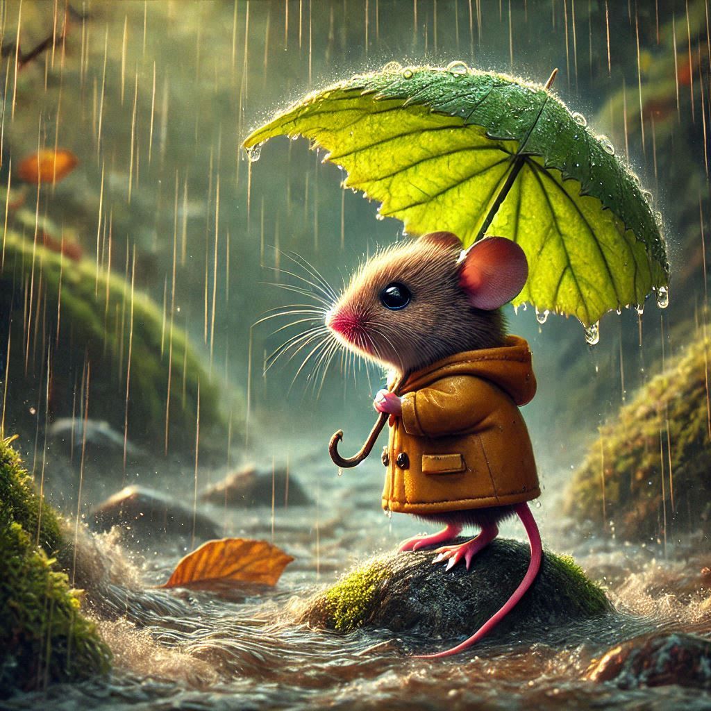 Mouse in the rain