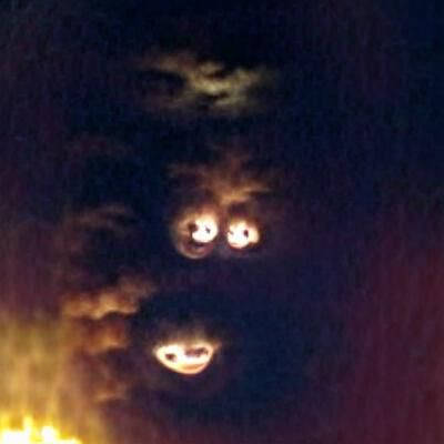 Faces in a night sky