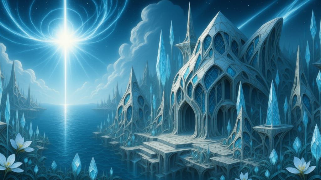 <lora:Inverse V4:1.0> crystal wall fortress