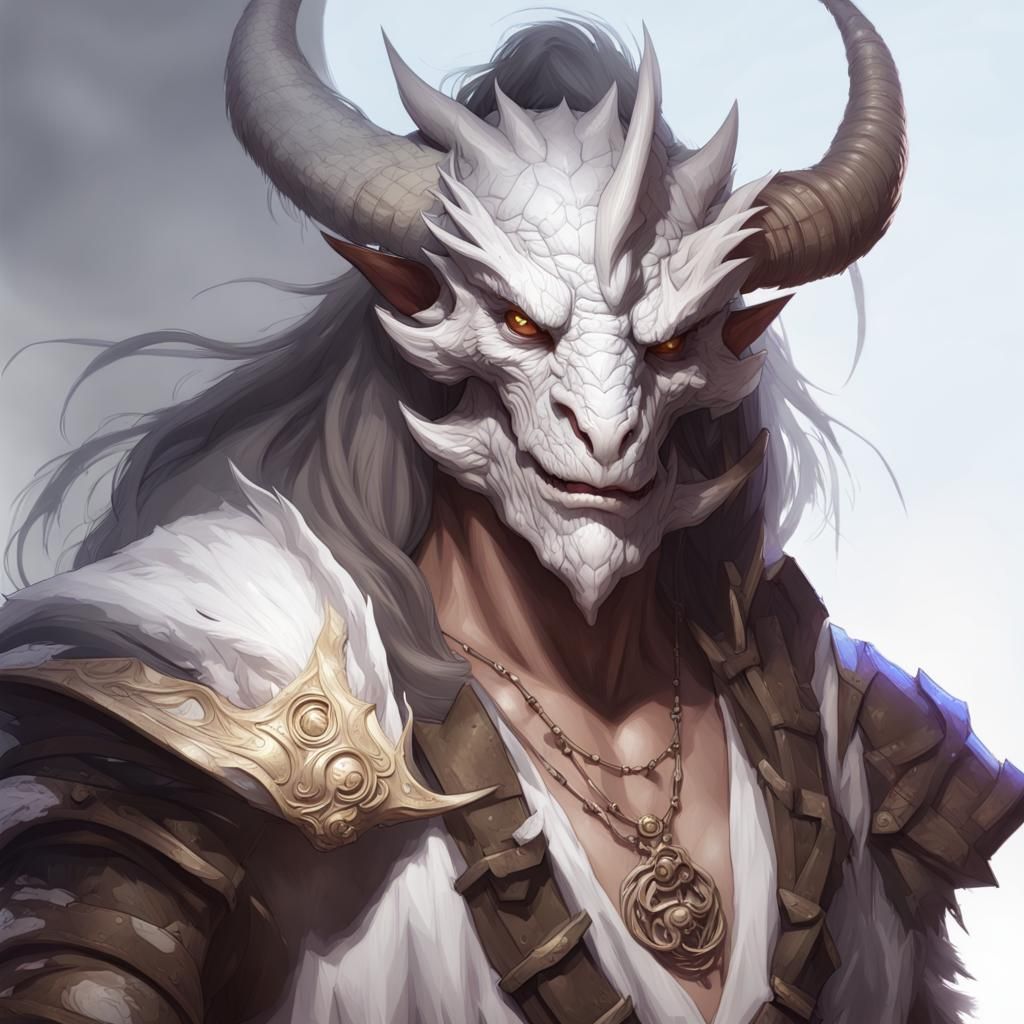 DnD white dragonborn sorcerer barbarian - AI Generated Artwork ...