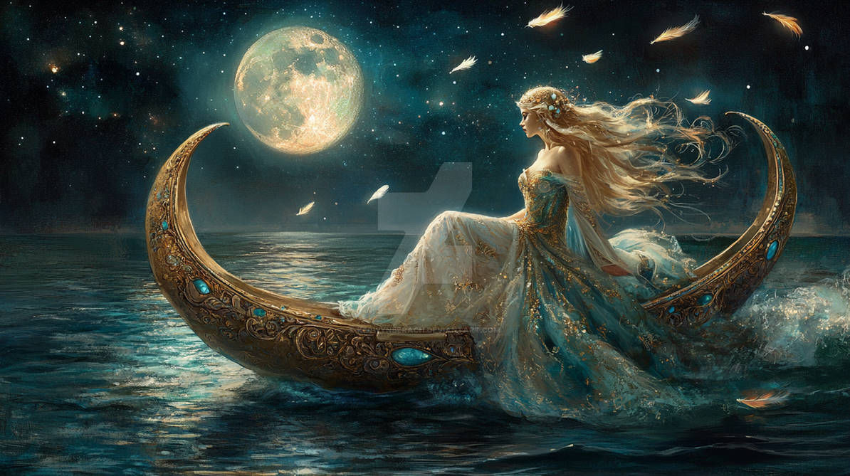 The lady under the moon