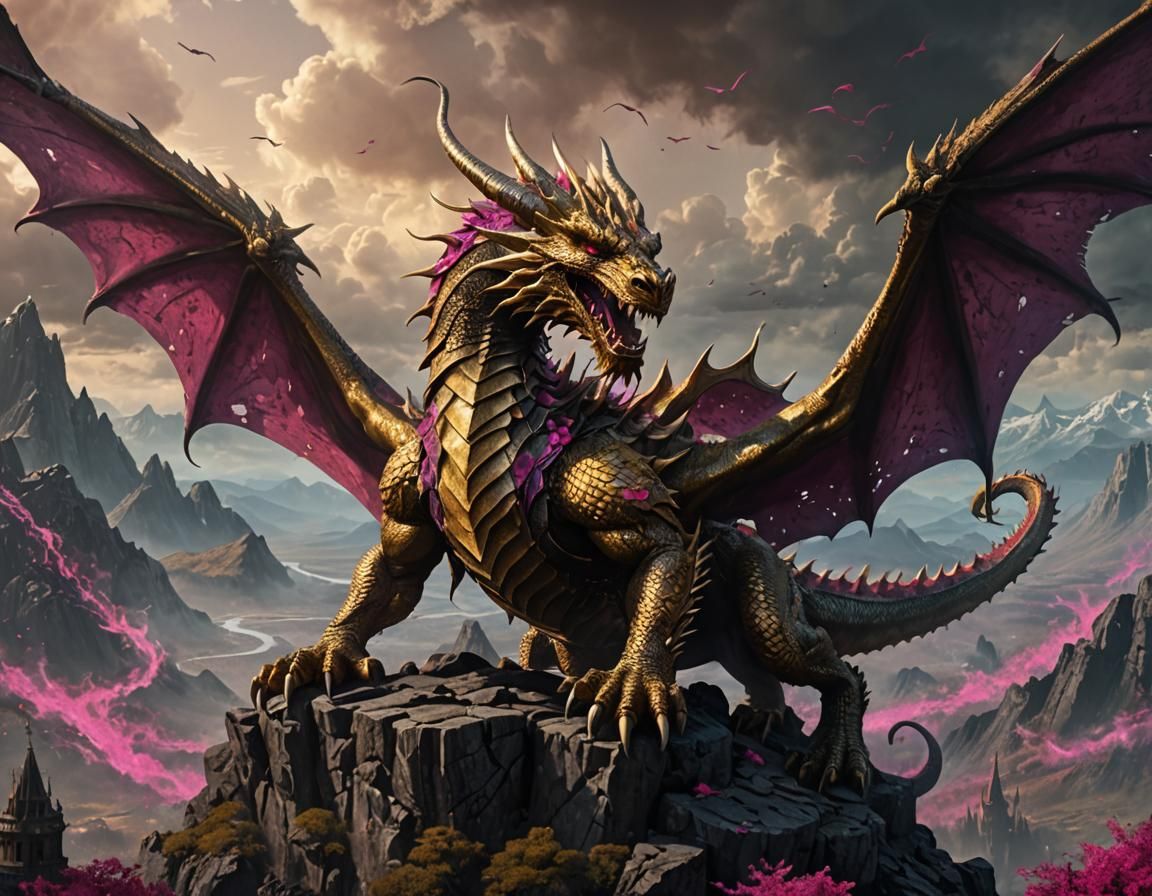 What ascended into the skies was a bright golden dragon with...
