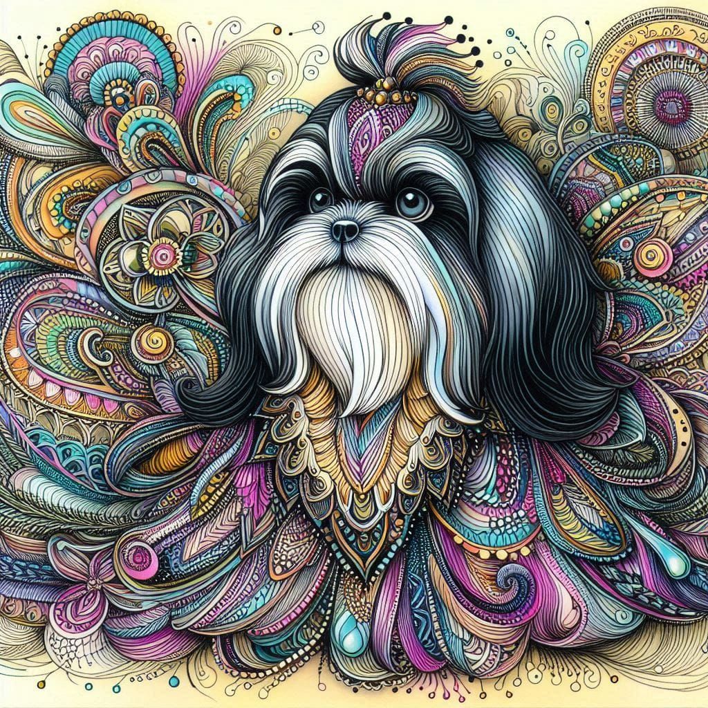 Zentangle Lhasa Apso