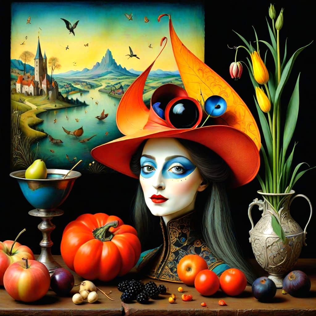 Medieval Ladies in Vibrant Enchanted Realms