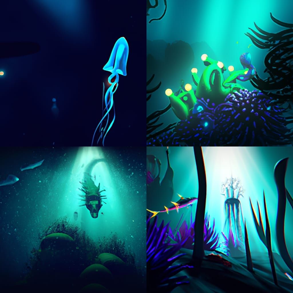 Deep into the abyss. Ocean life . Sea creatures wonderful ex...