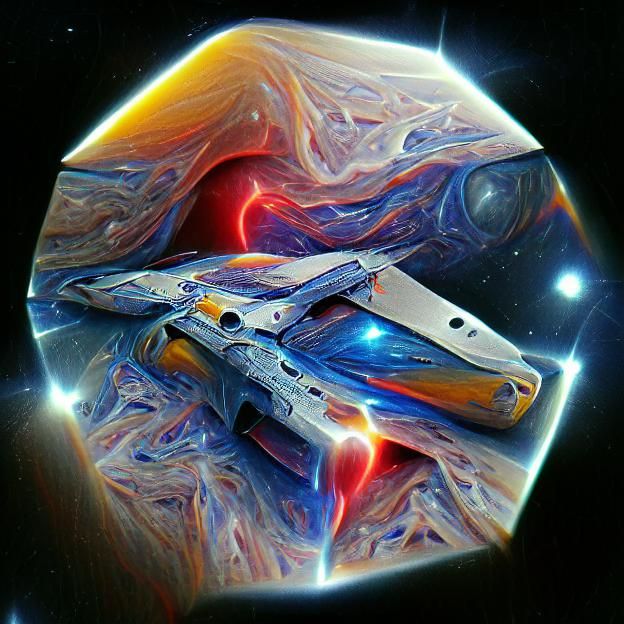 Starship in orbit observing The Shattering