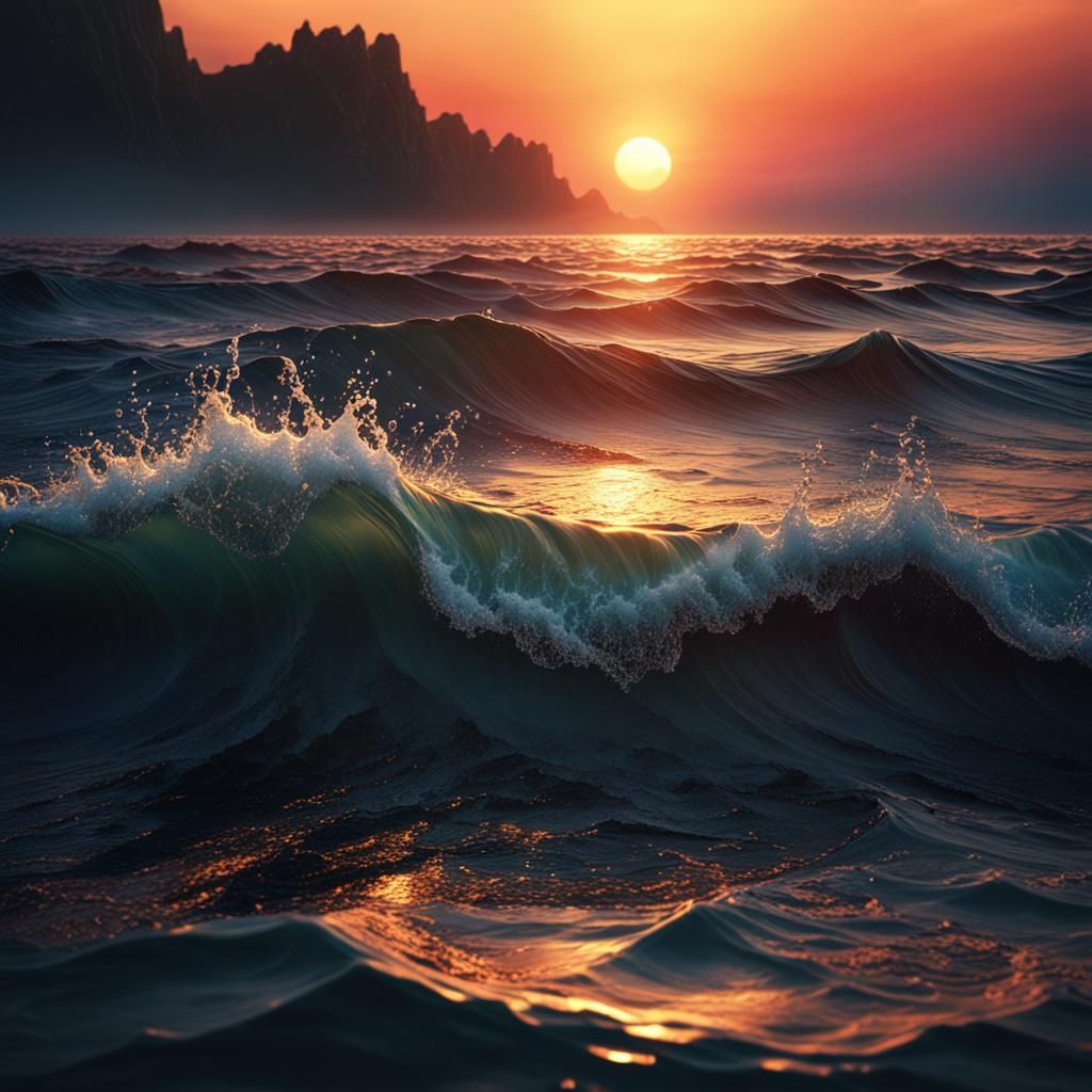 Sunset in the sea  by @Magpie_Dazzler