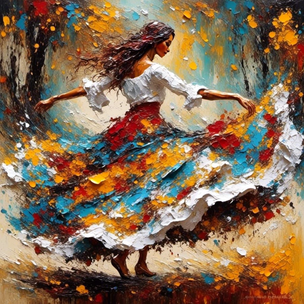 Gypsy dancer. Impasto  by @Witchyluck