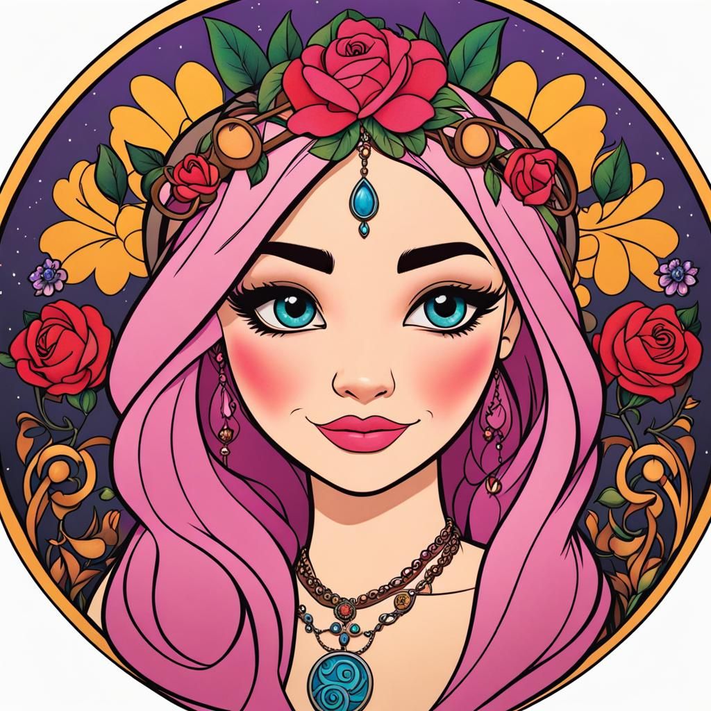 Hippie briar rose, Disney style, Disney princess, hippie, de...