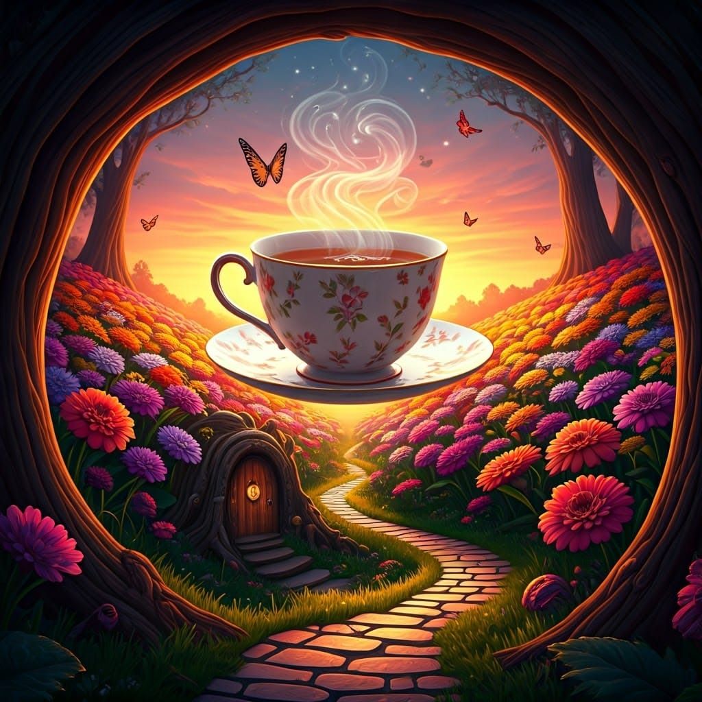 Tea Time in a Fairy Wonderland  by @Uwork