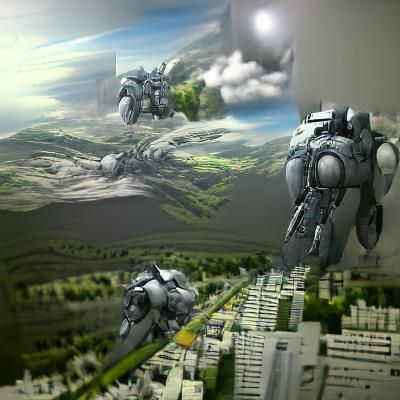 hyper advanced mecha suit traversing space