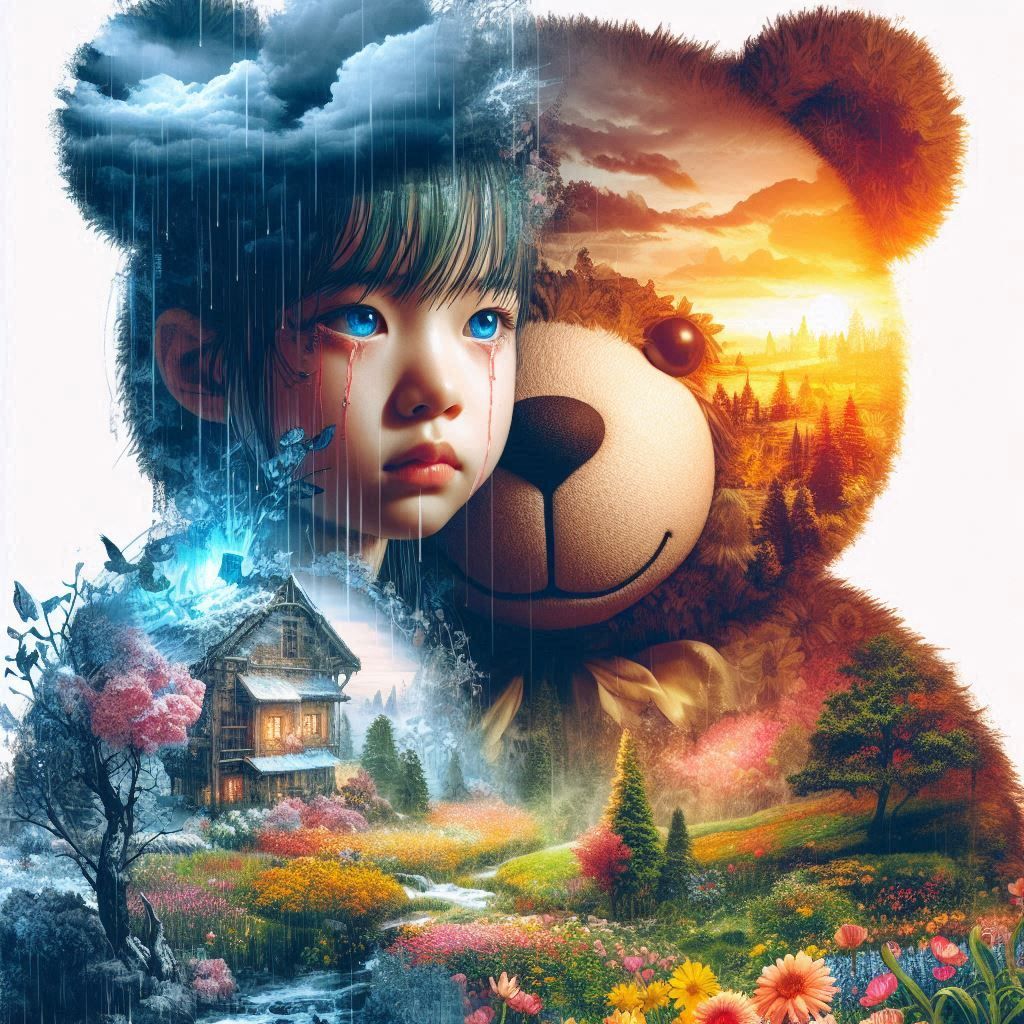 Embrace of Solice: A child's comfort in her Teddy's Smile